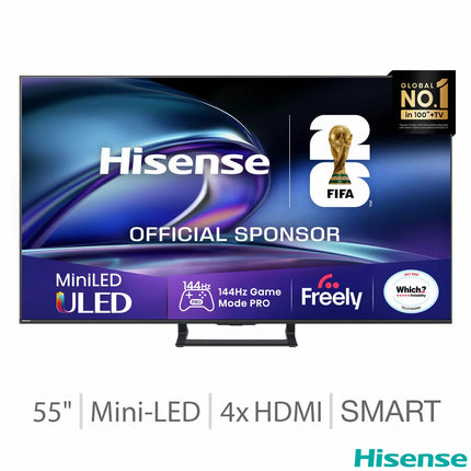 Hisense 55E8QTUK 55 Inch Mini LED HD Smart TV