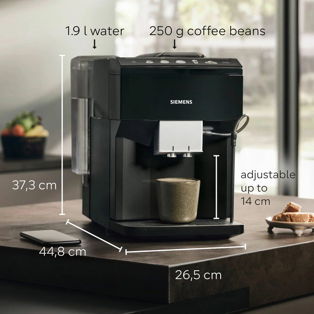 Siemens TP513GB9 EQ500 Bean to Cup Coffee Machine in Piano Black