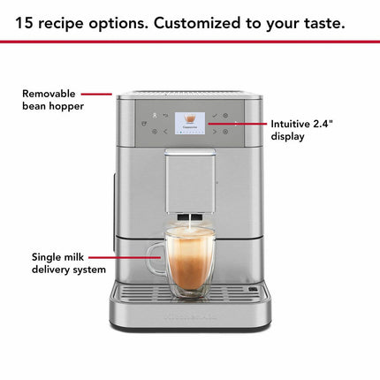 KitchenAid 5KES8556BSX Fully Automatic KF6 Espresso Coffee Machine in Stainless Steel – view 4