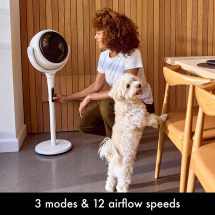 AirCraft LUME Ultra Quiet 2 in 1 Air Circulator Fan With Remote & LED Backlight in Stone White – view 4