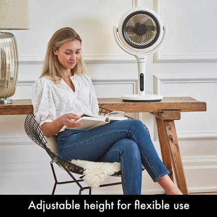 AirCraft LUME Ultra Quiet 2 in 1 Air Circulator Fan With Remote & LED Backlight in Stone White – view 7