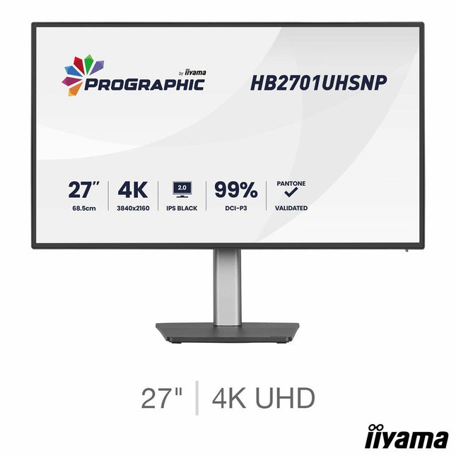 iiyama Prographic 27 Inch 60Hz 4K Ultra HD IPS Monitor, HB2701UHSNP-B1