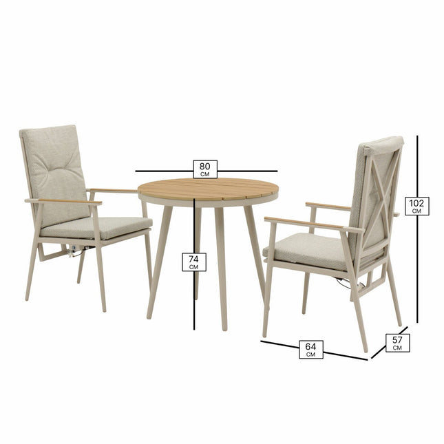 Bramblecrest Wisley 3 Piece Recliner Patio Set in Mocha – view 2