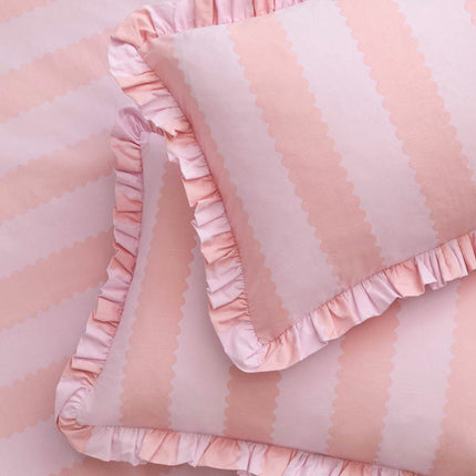 Wylder Birdie Pink Stripe Duvet Cover Set, in 4 Sizes – view 4