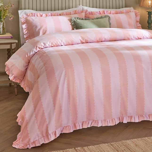 Wylder Birdie Pink Stripe Duvet Cover Set, in 4 Sizes – view 2