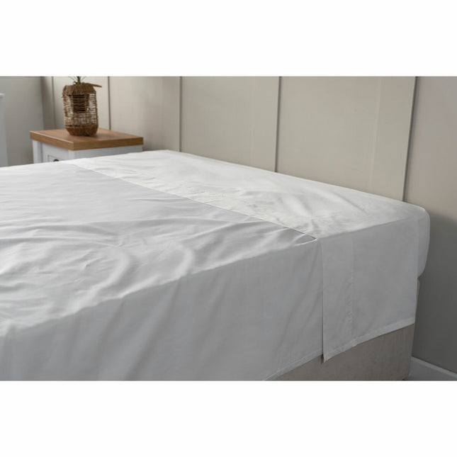 Belledorm Egyptian Cotton 600 Thread Count White Flat Sheet, in 3 Sizes