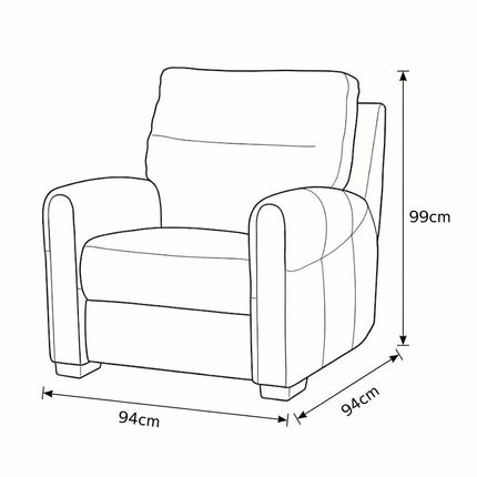 Nicoletti Atlanta Beige Leather Power Reclining Armchair – view 2