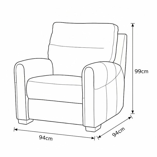 Nicoletti Atlanta Beige Leather Power Reclining Armchair – view 2