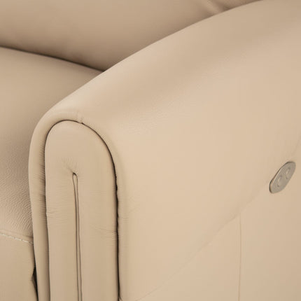 Nicoletti Atlanta Beige Leather Power Reclining Armchair – view 4