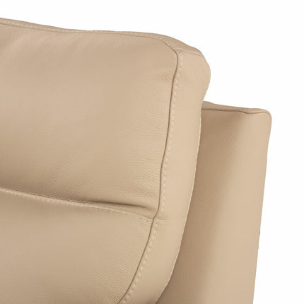 Nicoletti Atlanta Beige Leather Power Reclining Large 2 Seater Sofa – view 5