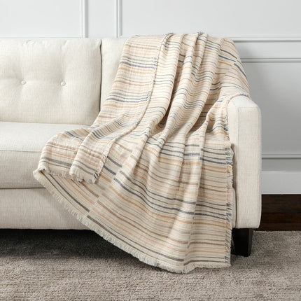 Life Comfort Reversible 100% Cotton Gauze Throw in 3 Colours, 127 x 162 cm – view 3