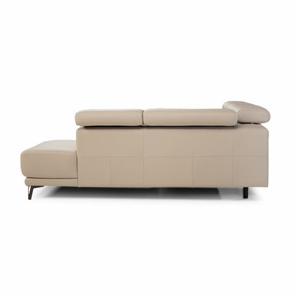Nicoletti Charleston Beige Leather Power Reclining Corner Sofa with Chaise in 2 Configurations – view 6