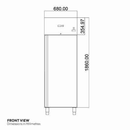 Contender RUS008 Commercial 600L Single Door Catering Fridge, D Rated in Stainless Steel – view 5
