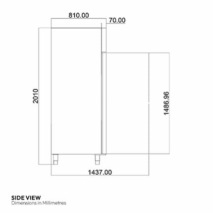Contender RUS008 Commercial 600L Single Door Catering Fridge, D Rated in Stainless Steel – view 4