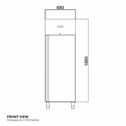 Contender FZU004 Commercial 600L Single Door Catering Freezer, D Rated in Stainless Steel – view 4