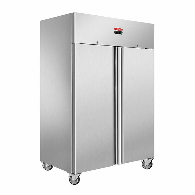 Contender FZU011 Commercial 1200L Double Door Freezer, E Rated in Stainless Steel – view 2