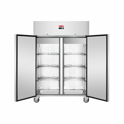 Contender FZU011 Commercial 1200L Double Door Freezer, E Rated in Stainless Steel – view 3