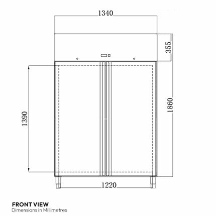 Contender FZU011 Commercial 1200L Double Door Freezer, E Rated in Stainless Steel – view 4