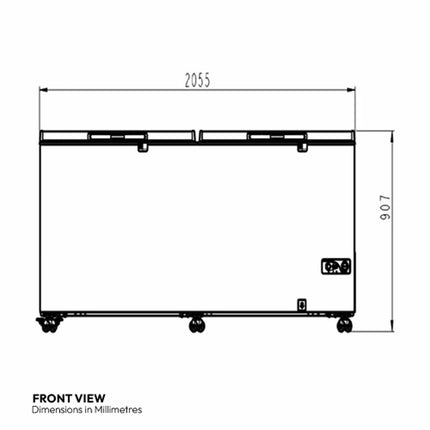 Contender FZC019 Commercial 655L Twin Lid Chest Freezer, D Rated in White – view 7