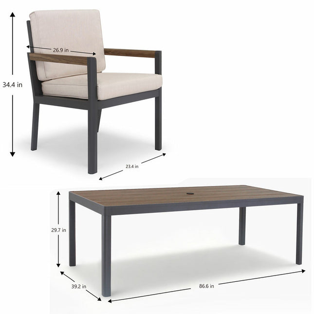 Mirador Prado 7 Piece Deep Seating Dining Set + Cover – view 2