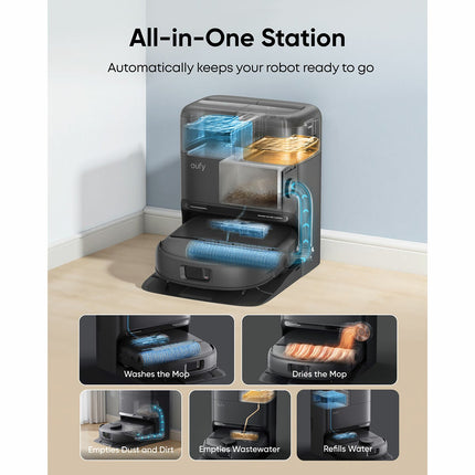 eufy T211AV11 X12 Pro Robot Vacuum & Mop with Accessory Kit Bundle in Black – view 7