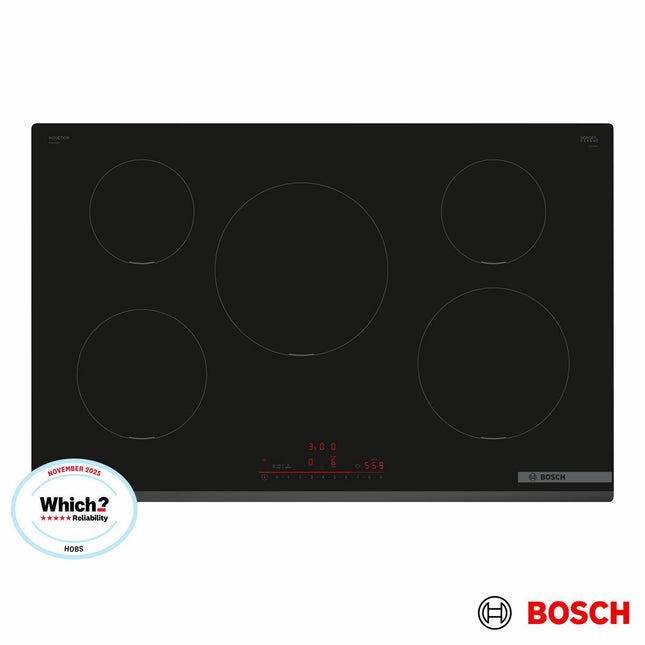 Bosch Series 6 PIV831HB1E 80cm Touch Control Induction Hob in Black