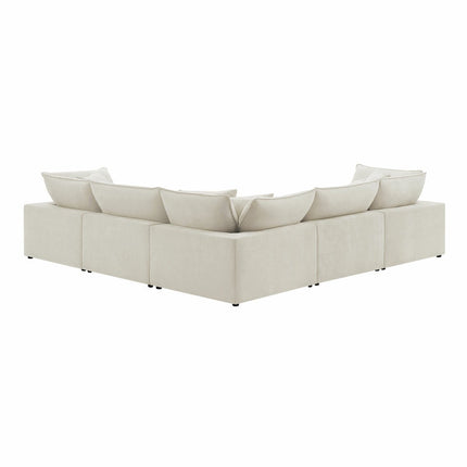 Aiden & Ivy Sereen Cream Fabric 6 Piece Modular Sofa – view 8
