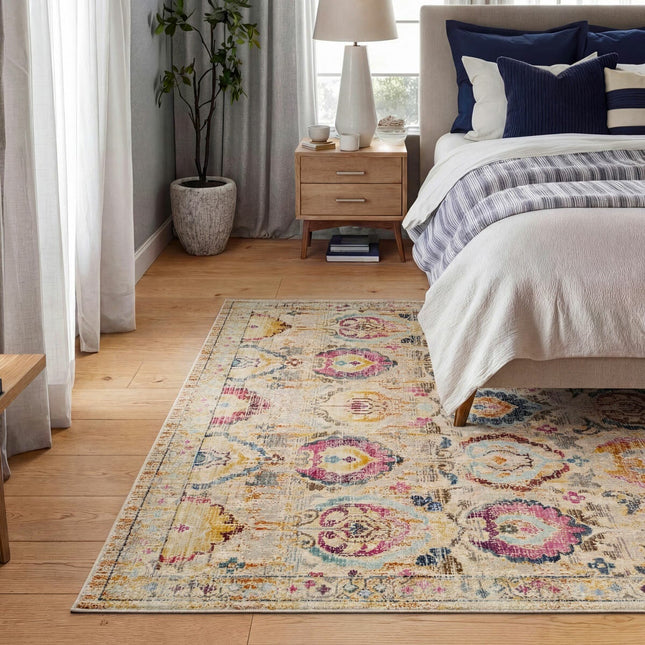 Concept Looms Vintage Kashan Ivory Multi Rug, in 3 Sizes – view 2