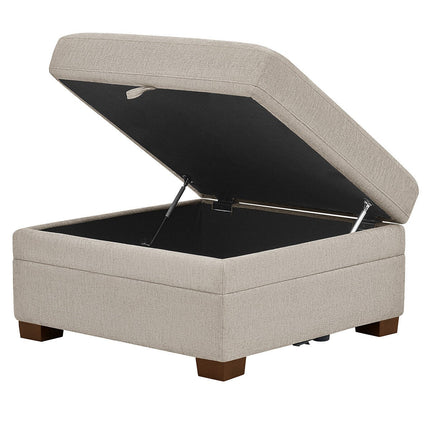 Thomasville Tisdale Taupe Fabric Storage Ottoman – view 4