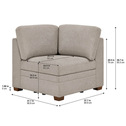 Thomasville Tisdale Taupe Fabric Corner Chair – view 2