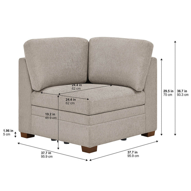 Thomasville Tisdale Taupe Fabric Corner Chair – view 2