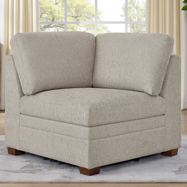 Thomasville Tisdale Taupe Fabric Corner Chair