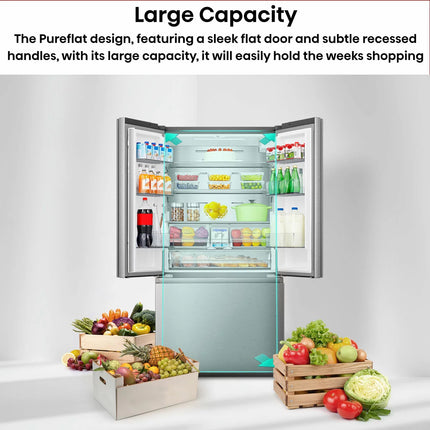 Hisense RF815N4SEFE, French Door Fridge Freezer E Rating in Black Stainless Steel