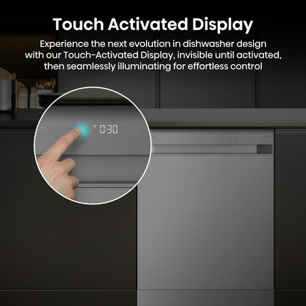 Hisense HS673A90XUK, 16 Place Setting, Freestanding Dishwasher, A Rated in Silver – view 7