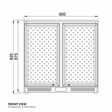 Contender RRG020 Commercial 220L Hinged Double Door Bottle Cooler, C Rated in Black
