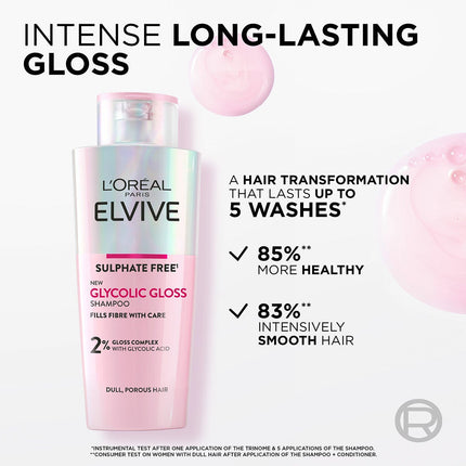 L'Oréal Paris Elvive Glycolic Gloss Shampoo, 2 x 200ml – view 2
