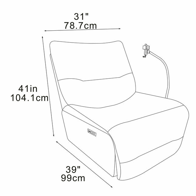 Meteor Beige Fabric Power Reclining Swivel Chair – view 2