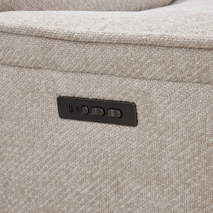 Meteor Beige Fabric Power Reclining Swivel Chair – view 4