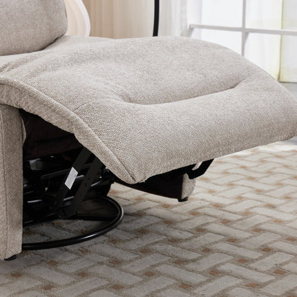 Meteor Beige Fabric Power Reclining Swivel Chair – view 8
