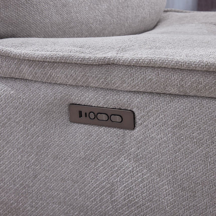 Meteor Grey Fabric Power Reclining Swivel Chair – view 4