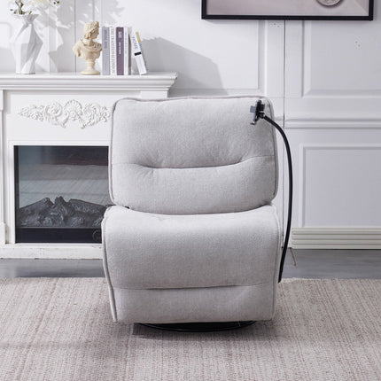 Meteor Grey Fabric Power Reclining Swivel Chair – view 5