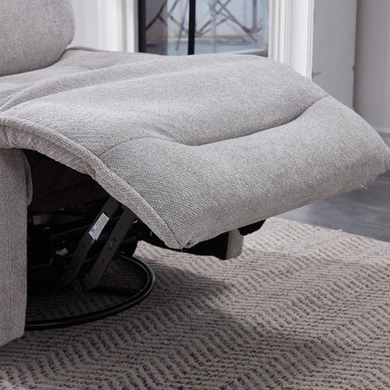 Meteor Grey Fabric Power Reclining Swivel Chair – view 8