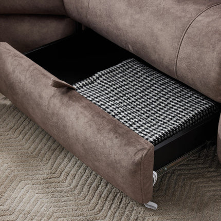 Vegas Brown Fabric Power Reclining Sectional Sofa With Storage Drawer – view 6
