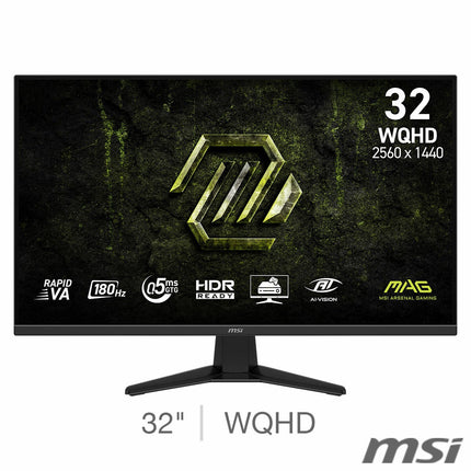 MSI 325QF MAG E18V 32 inch WQHD 180Hz VA Gaming Monitor, 9S6-3DE11M-003