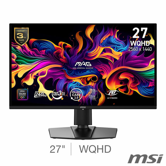 MSI MAG X24 274QP 27 inch WQHD 240Hz QD-OLED Gaming Monitor, 9S6-3CFA9T-003