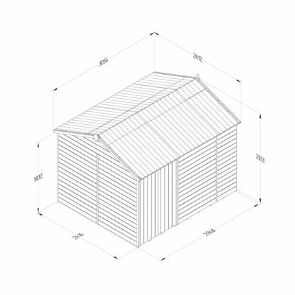Forest Garden Timberdale 10ft x 8ft 3" (3 x 2.5m) Tongue & Groove Wooden Storage Shed – view 3