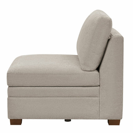 Thomasville Tisdale Taupe Fabric Armless Chair – view 4