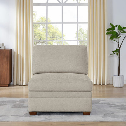 Thomasville Tisdale Taupe Fabric Armless Chair – view 3