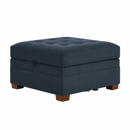 Thomasville Tisdale Blue Fabric Storage Ottoman – view 5
