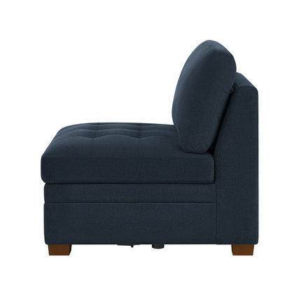 Thomasville Tisdale Blue Fabric Armless Chair – view 4